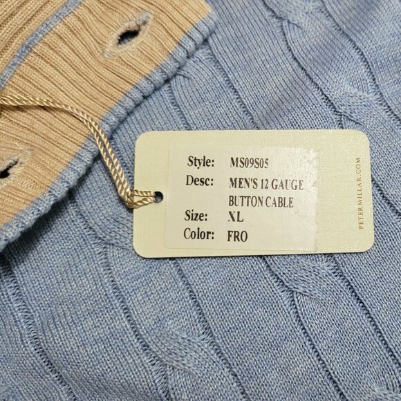 Peter Millar men's silk blend sweater in light blue, NWT, Size XL - Picture 4 of 7
